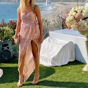 NBD Kash Sequined Maxi Dress Gown In Pink S